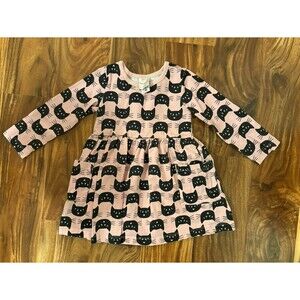 Hanna Andersson Halloween Black Cats Dress, size 2T